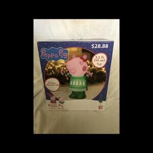 Gemmy Peppa Pig 3.2 Ft Tall Christmas Inflatable Lights Up Yard Decor (Open Box)